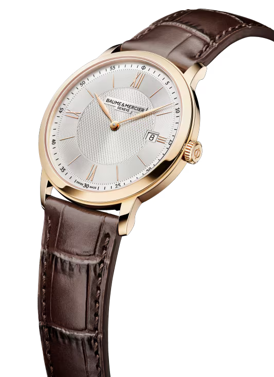Baume & Mercier Classima M0A10857 – Quartz 40mm PVD Or / Alligator Marron