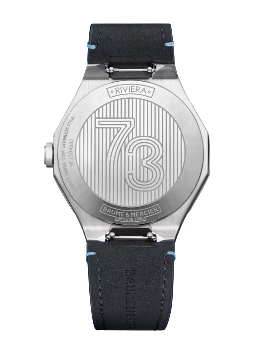 Baume & Mercier Riviera M0A10846 – Quartz 39mm Acier / Cuir Bleu