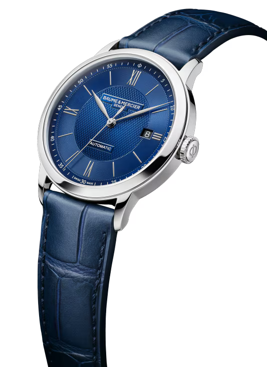 Baume & Mercier Classima M0A10879 – Automatique 40mm Fond Ouvert / Alligator Bleu
