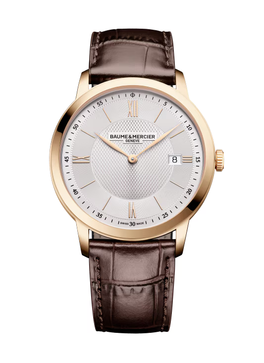 Baume & Mercier Classima M0A10857 – Quartz 40mm PVD Or / Alligator Marron
