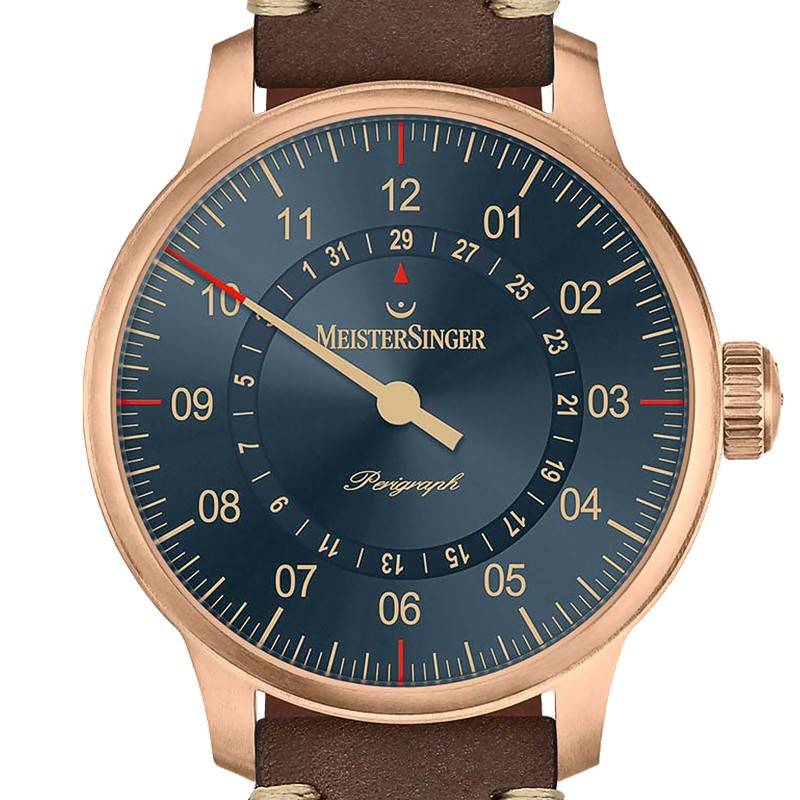 MeisterSinger - Montre Mono-Aiguille Perigraph AM1017BR - Les Champs d'Or
