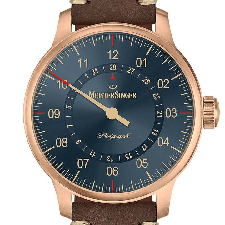 MeisterSinger - Montre Mono-Aiguille Perigraph AM1017BR - Les Champs d'Or