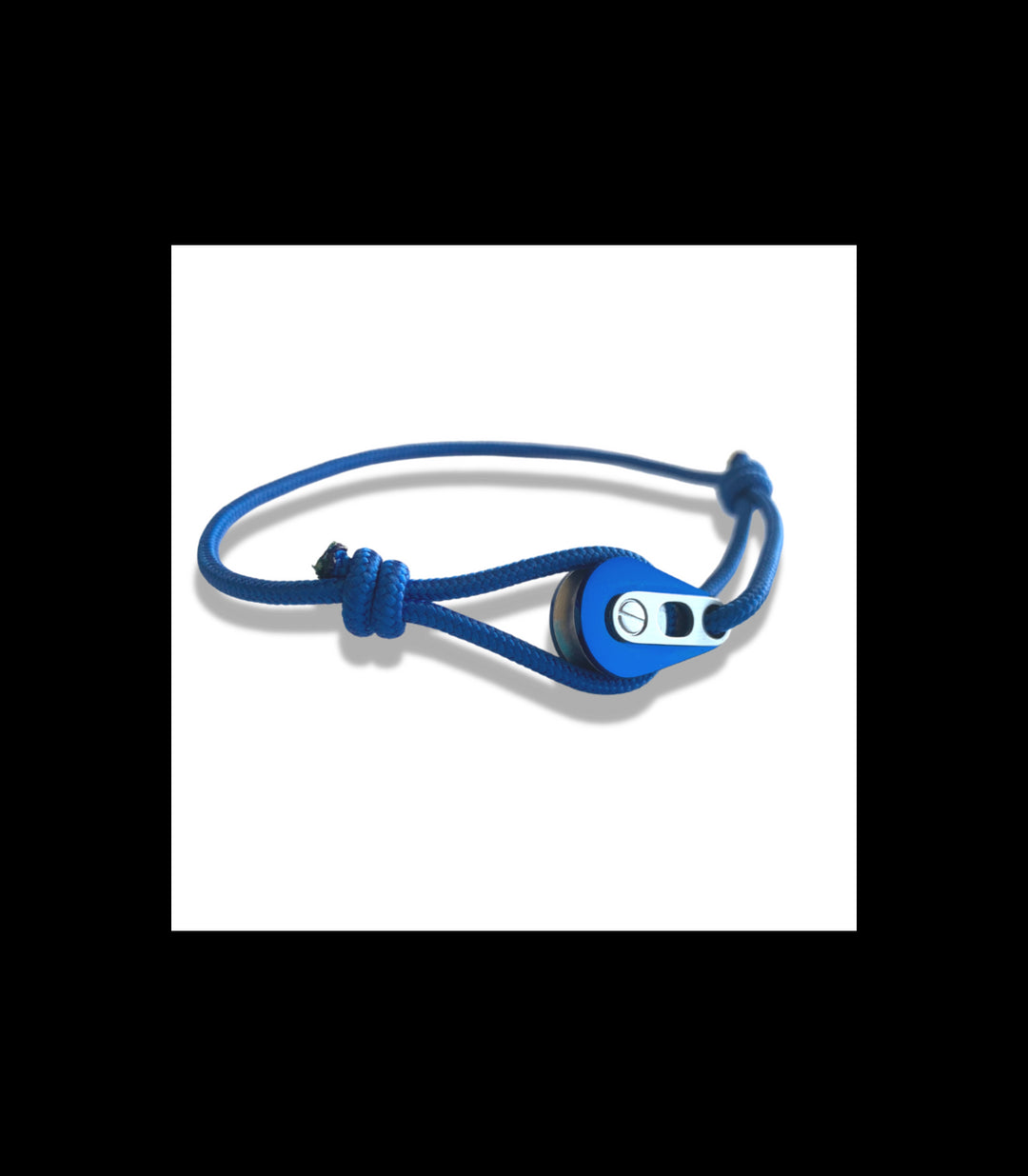 Bracelet Poulie PVD Bleu / Acier, Cordon Navy - Bijoux - Latitude 46 - Les Champs d'Or